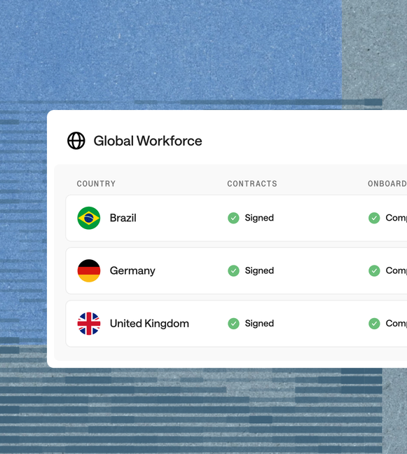Hire anywhere, no entity required: Bolto product interface illustration