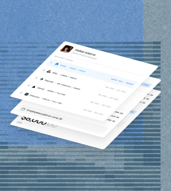 One record, from offer to payday: Bolto product interface illustration